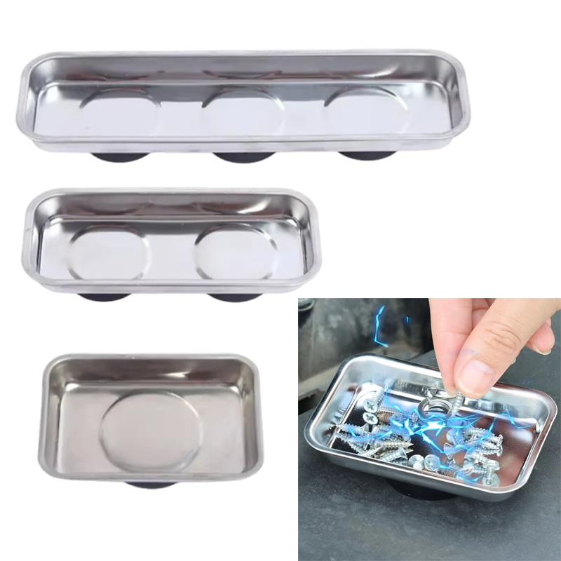 Magnetic Parts Tray - وعاء مغناطيسي مربع متين من الفولاذ