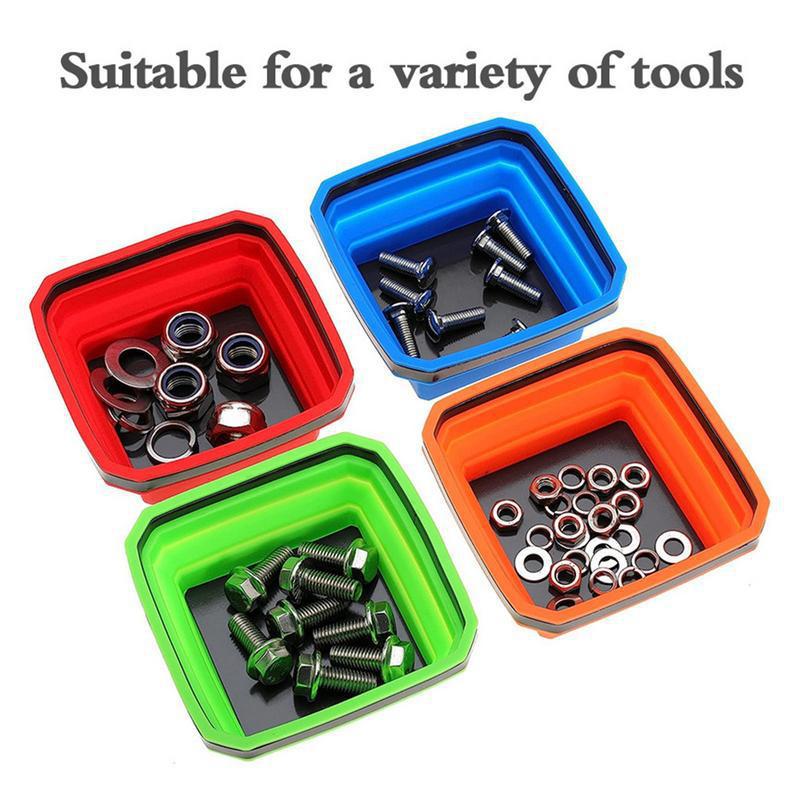 Magnetic Parts Tray - صينية أدوات سيليكون مربعة ملونة قابلة