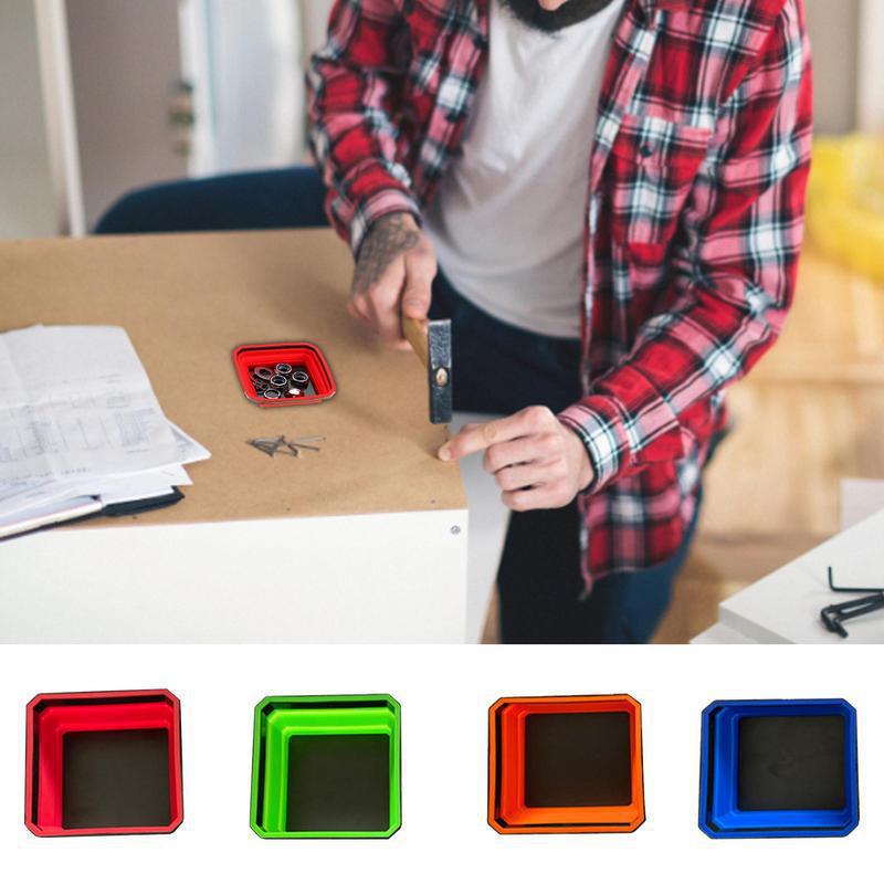 صينية أدوات سيليكون مربعة ملون - مراجعة Magnetic Parts Tray وسعره